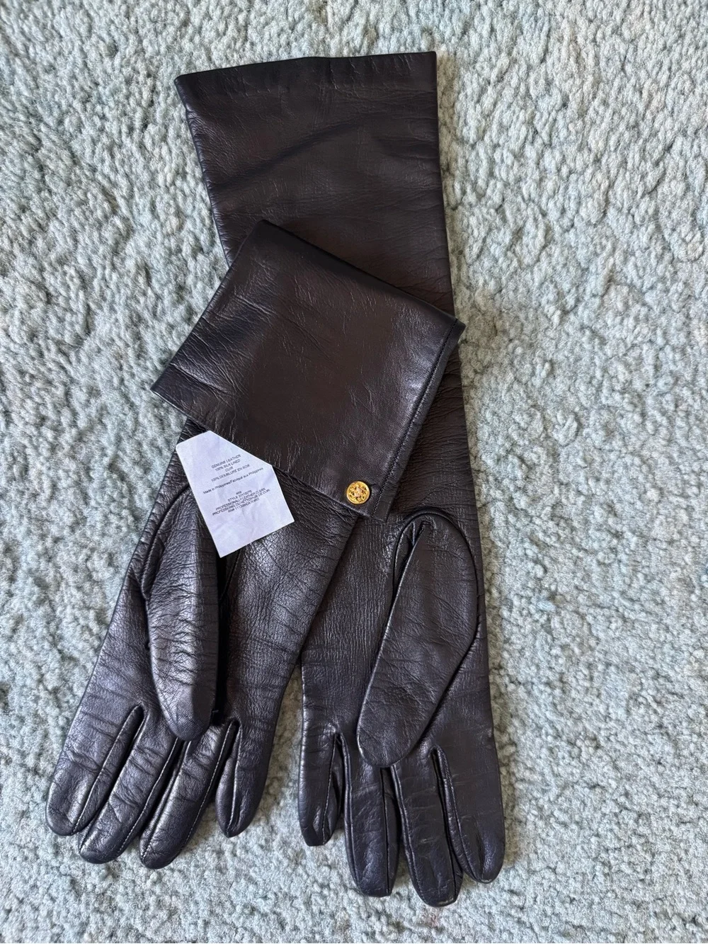 Classic Black Leather Long Gloves - Women's Fashion Accessory